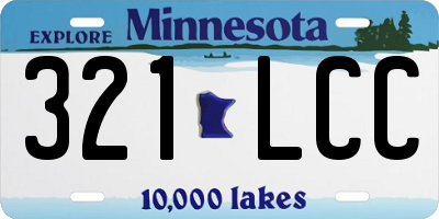 MN license plate 321LCC