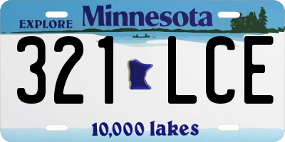 MN license plate 321LCE