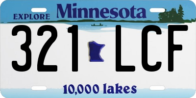 MN license plate 321LCF