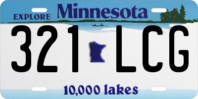 MN license plate 321LCG