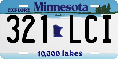 MN license plate 321LCI