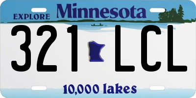 MN license plate 321LCL