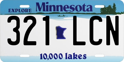 MN license plate 321LCN