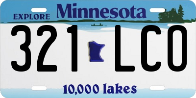 MN license plate 321LCO