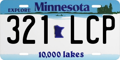 MN license plate 321LCP