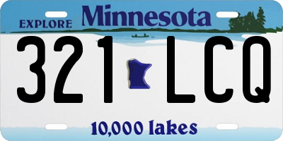 MN license plate 321LCQ