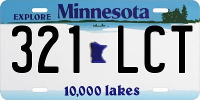 MN license plate 321LCT