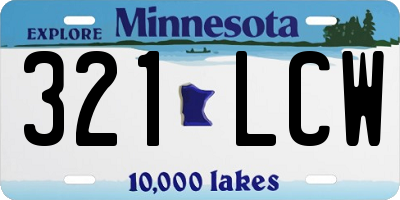 MN license plate 321LCW