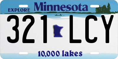 MN license plate 321LCY