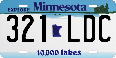 MN license plate 321LDC