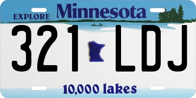 MN license plate 321LDJ