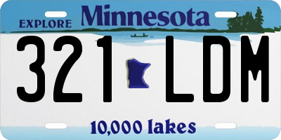 MN license plate 321LDM