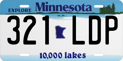 MN license plate 321LDP