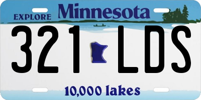 MN license plate 321LDS