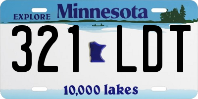 MN license plate 321LDT