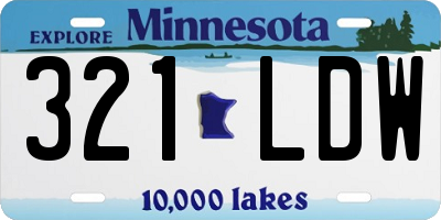 MN license plate 321LDW