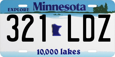 MN license plate 321LDZ