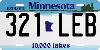 MN license plate 321LEB