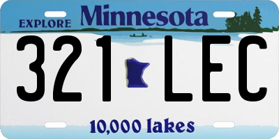 MN license plate 321LEC