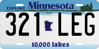 MN license plate 321LEG