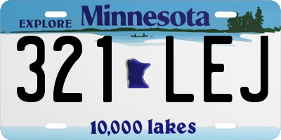 MN license plate 321LEJ