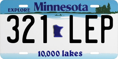 MN license plate 321LEP