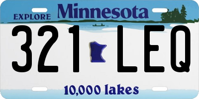 MN license plate 321LEQ