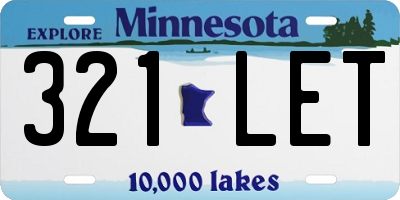 MN license plate 321LET