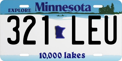 MN license plate 321LEU