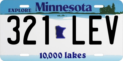 MN license plate 321LEV