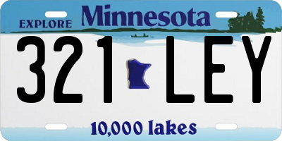 MN license plate 321LEY
