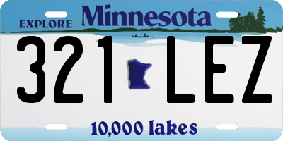 MN license plate 321LEZ