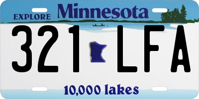 MN license plate 321LFA