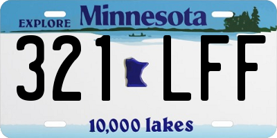 MN license plate 321LFF