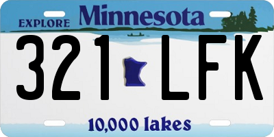 MN license plate 321LFK