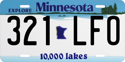MN license plate 321LFO
