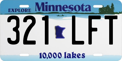 MN license plate 321LFT