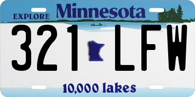 MN license plate 321LFW