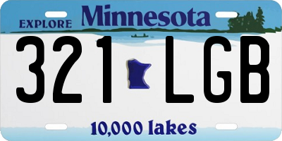 MN license plate 321LGB