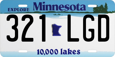 MN license plate 321LGD