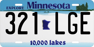 MN license plate 321LGE