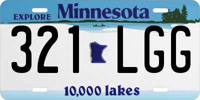 MN license plate 321LGG