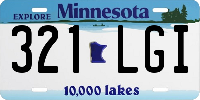 MN license plate 321LGI
