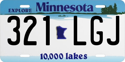 MN license plate 321LGJ