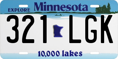 MN license plate 321LGK