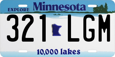 MN license plate 321LGM