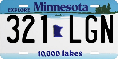 MN license plate 321LGN