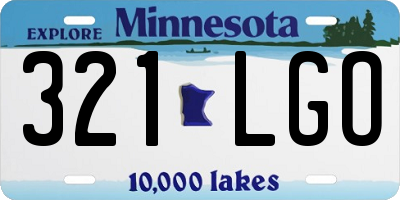 MN license plate 321LGO