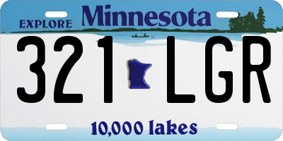 MN license plate 321LGR
