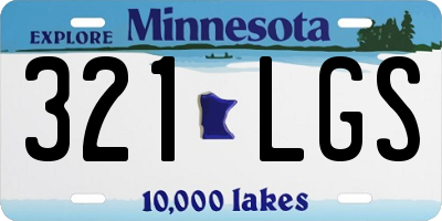 MN license plate 321LGS